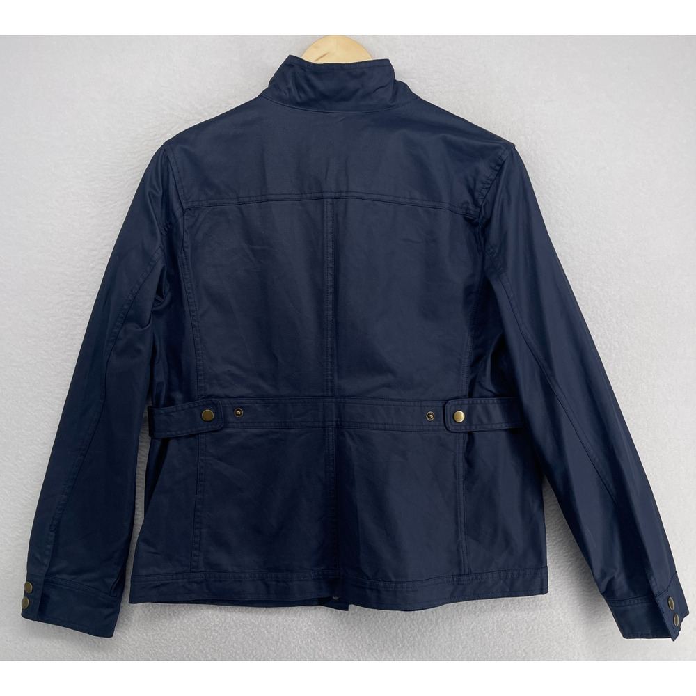 SKIES ARE BLUE Jacket L Twill Safari Field Utility Rain Coated Cotton Blue - Picture 3 of 13